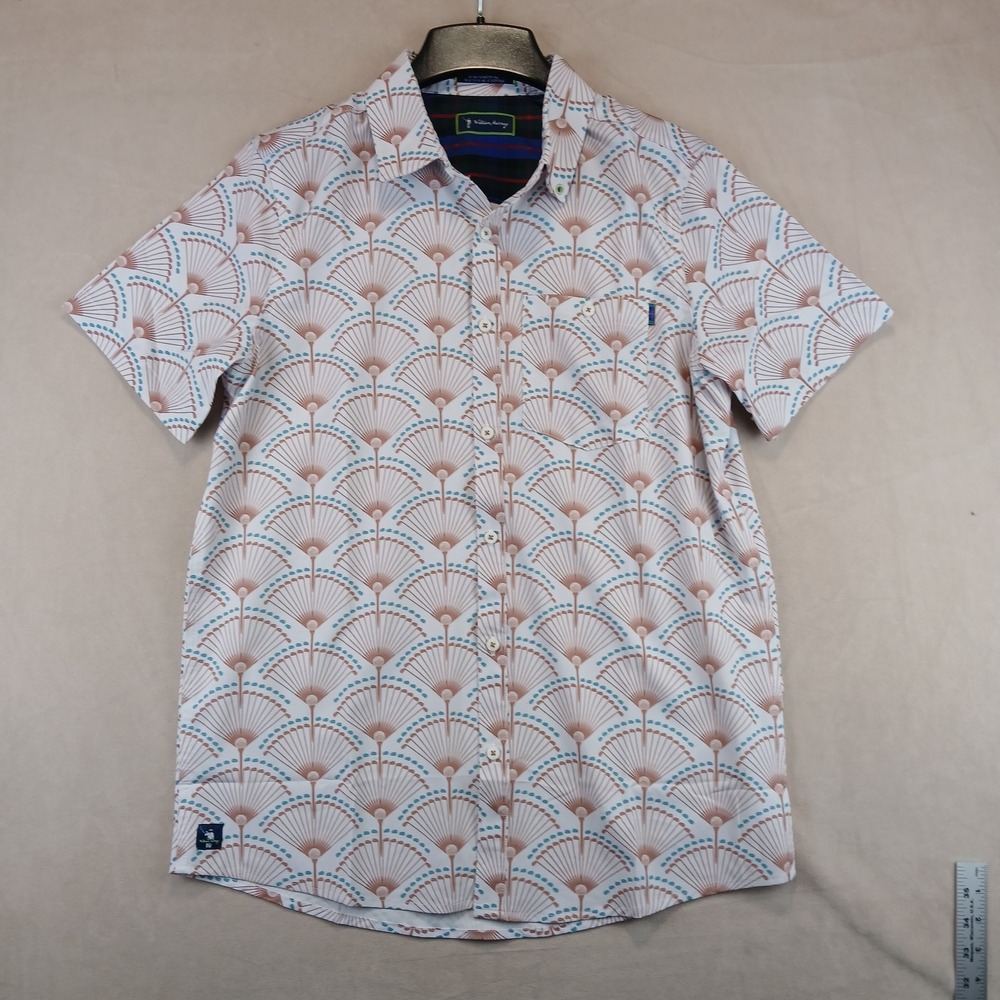 William Murray Small Mens Shirt Button Up Short Sleeve Golf 21x28 Art Deco